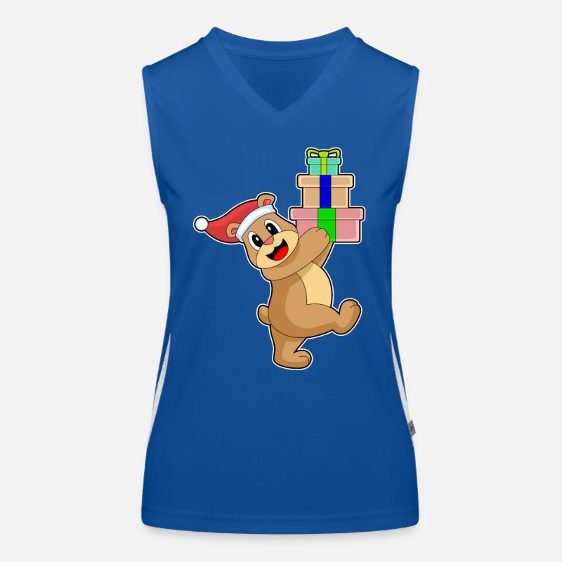 Bear Christmas Packages Women's Functional Contrast Tank Top