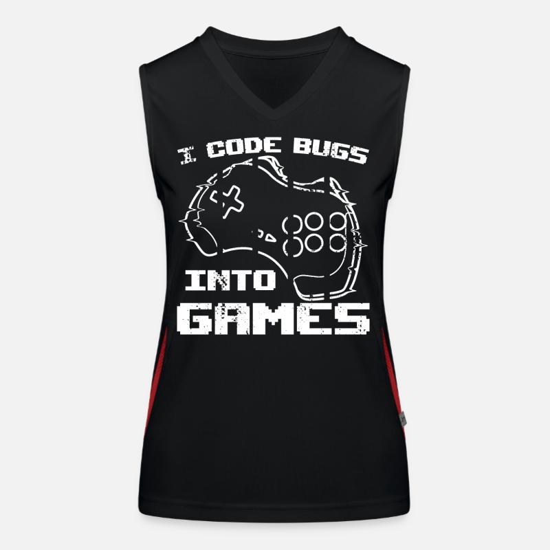 Ich programmiere Bugs in Videospiele Funktionelles Kontrast-Tank Top für Frauen