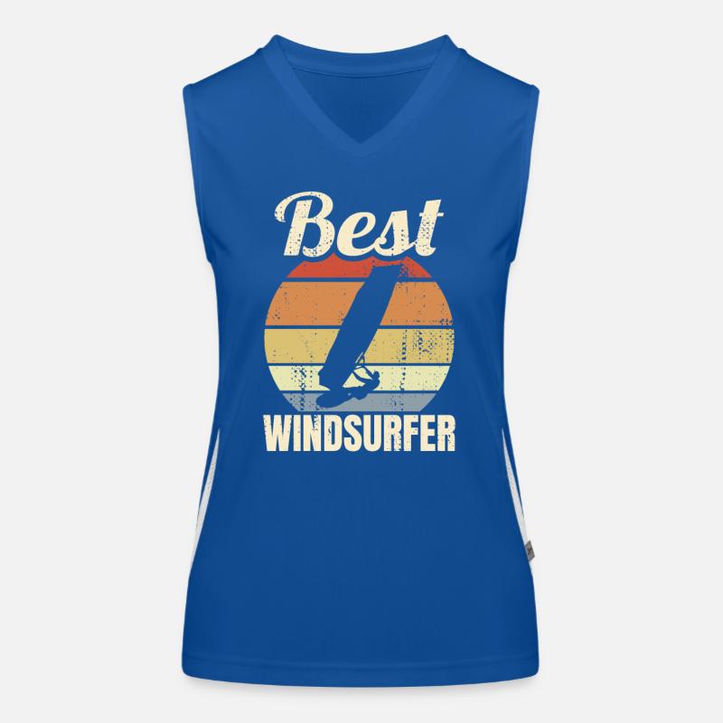 Vintage Windsurfen Funktionelles Kontrast-Tank Top für Frauen