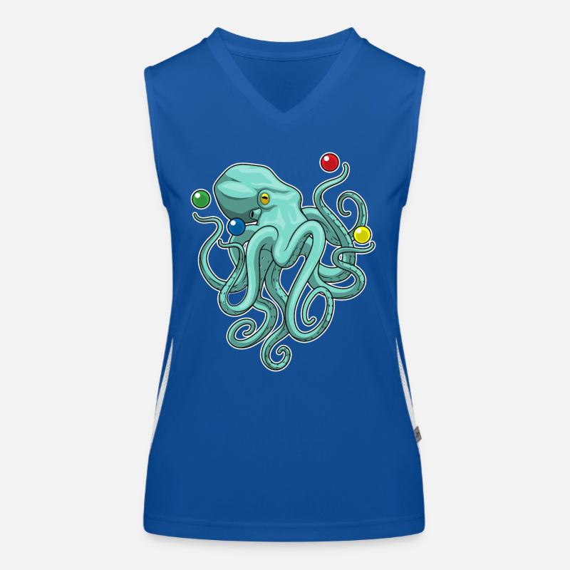 Krake Jongleur Jonglieren Funktionelles Kontrast-Tank Top für Frauen