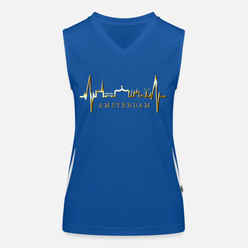 Amsterdam Skyline Pays-Bas Heartbeat Holland Débardeur respirant contrasté Femme