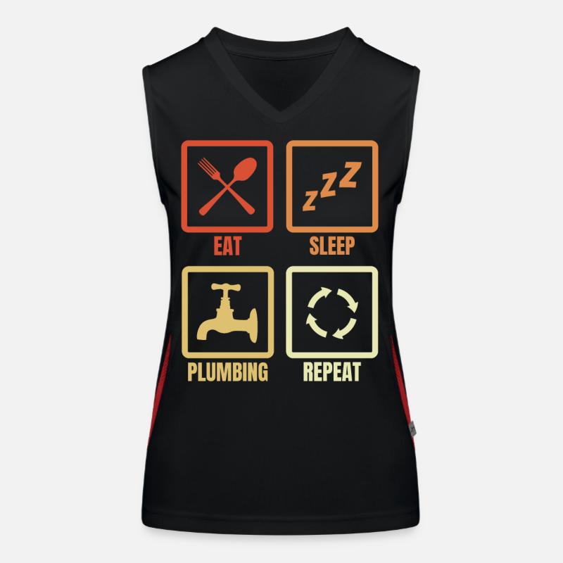 Manger, dormir, plomber, répéter Débardeur respirant contrasté Femme