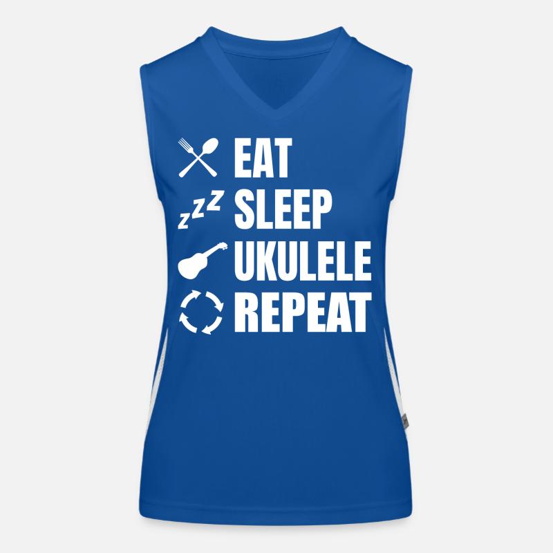 Eat Sleep Ukulele Repeat Women's Functional Contrast Tank Top