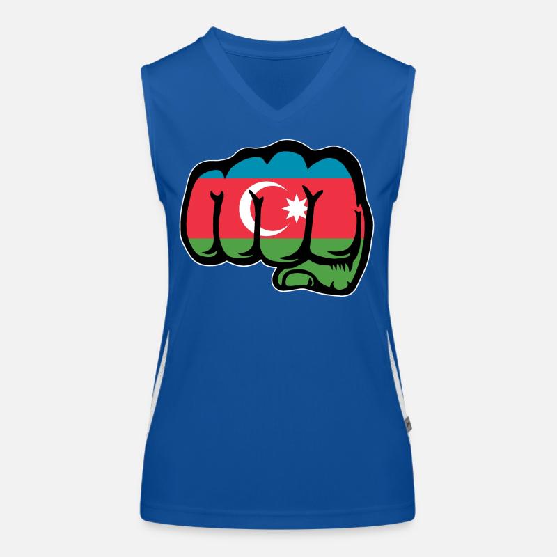 Drapeau de l’Azerbaïdjan poing main Débardeur respirant contrasté Femme