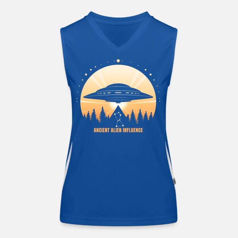 Ancient Alien Influence – UFO Orion Pyramid Women's Functional Contrast Tank Top