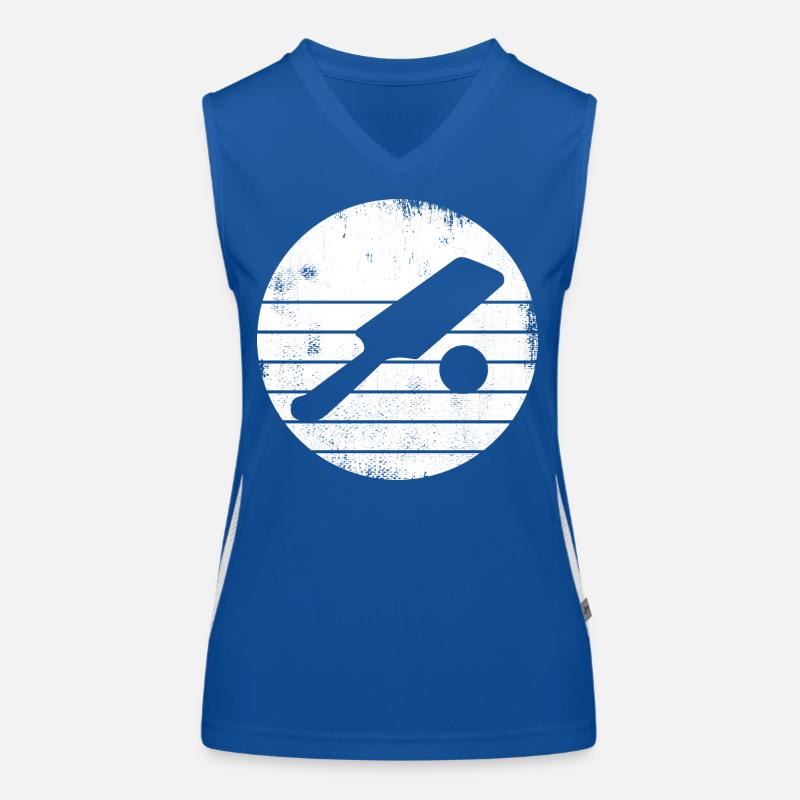 Cricket bat and ball drawing Women's Functional Contrast Tank Top