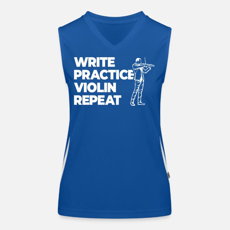 Writing Practice Repeating Violin Women's Functional Contrast Tank Top