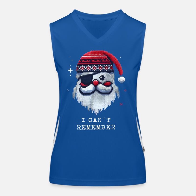 Weihnachtsmann mit Augenklappe Strickmuster Funktionelles Kontrast-Tank Top für Frauen