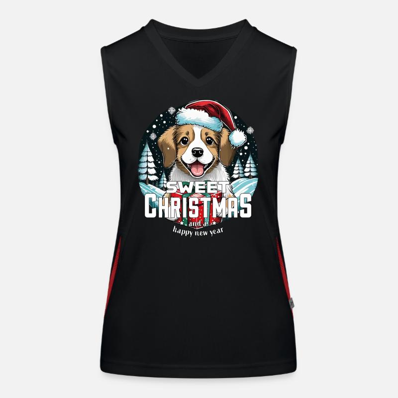 Chien de Noël Doux Noël Débardeur respirant contrasté Femme