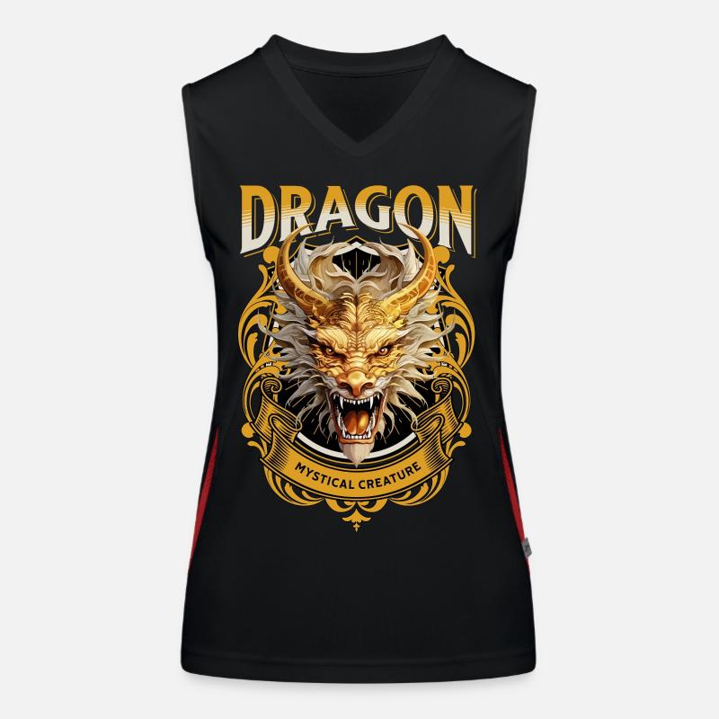 dragon, fantasy, magic, mysticism, mythology, creature Women's Functional Contrast Tank Top