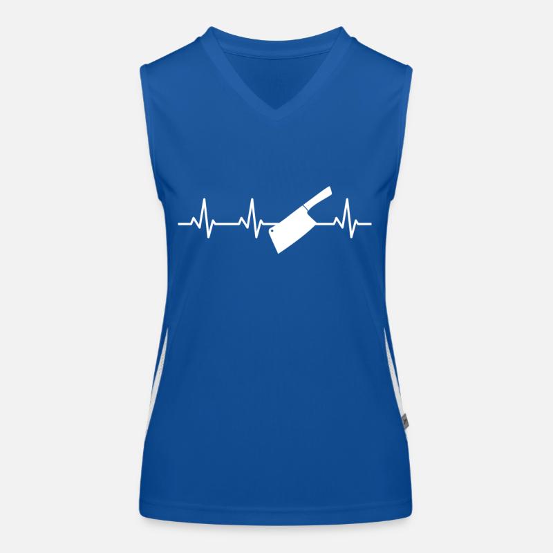 Hackbeil Herzschlag Funktionelles Kontrast-Tank Top für Frauen