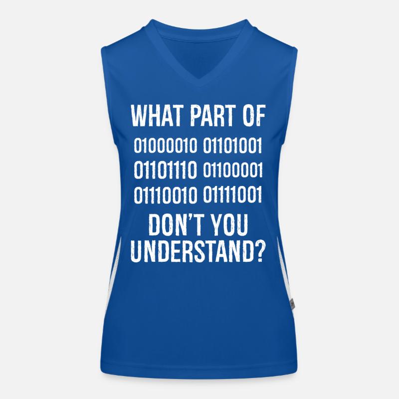 What Part of Binary Code Don't You Understand Women's Functional Contrast Tank Top