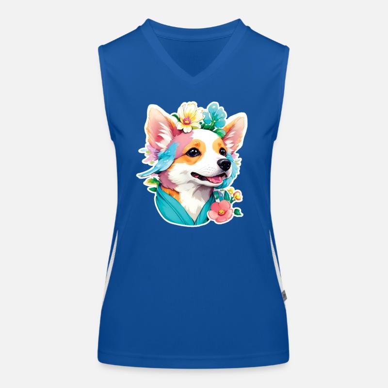 Corgi Funktionelles Kontrast-Tank Top für Frauen