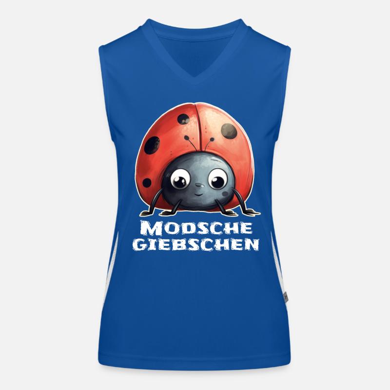 Modschegiebchen Marienkäfer Sächsisch Geschenk Funktionelles Kontrast-Tank Top für Frauen