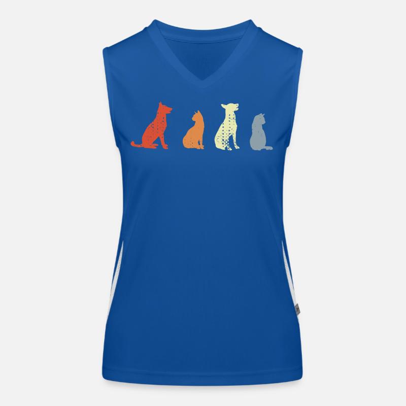 Chats et chiens vintage Débardeur respirant contrasté Femme