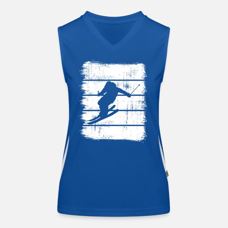 Skier Drawing Women's Functional Contrast Tank Top