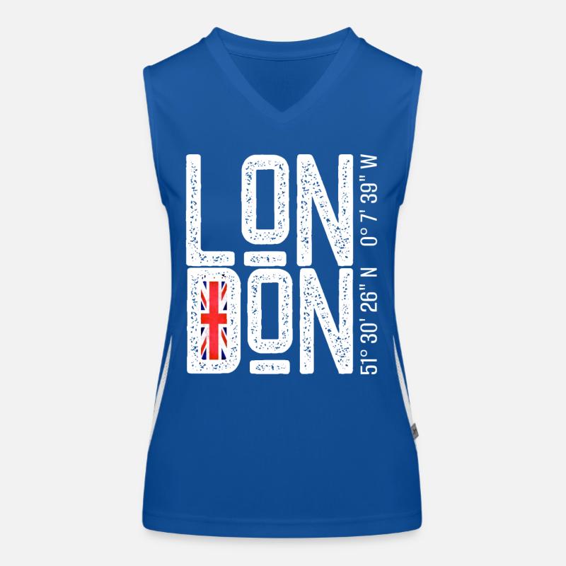Drapeau de Londres Faute de frappe en difficulté Débardeur respirant contrasté Femme