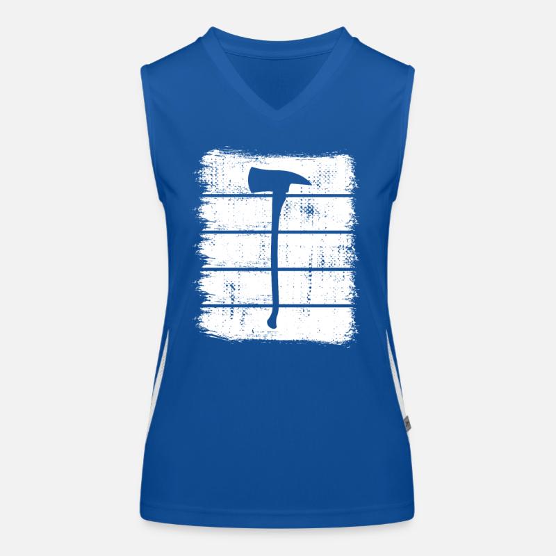Firefighter Axe Sketch Women's Functional Contrast Tank Top