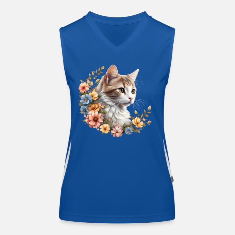 Blütenpracht Samtpfote Funktionelles Kontrast-Tank Top für Frauen