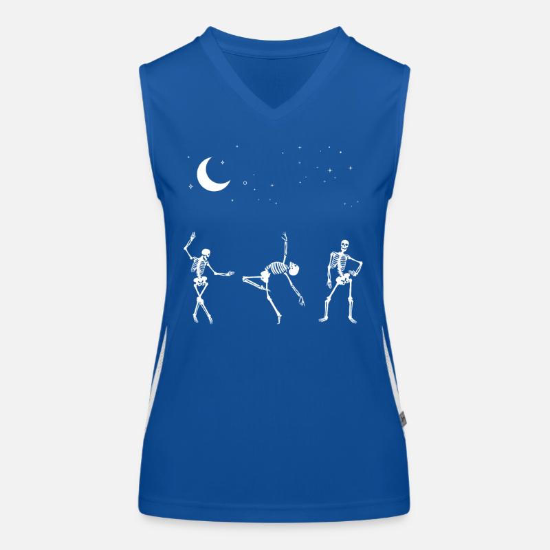 Dancing Skeletons Stars Moon Night Women's Functional Contrast Tank Top