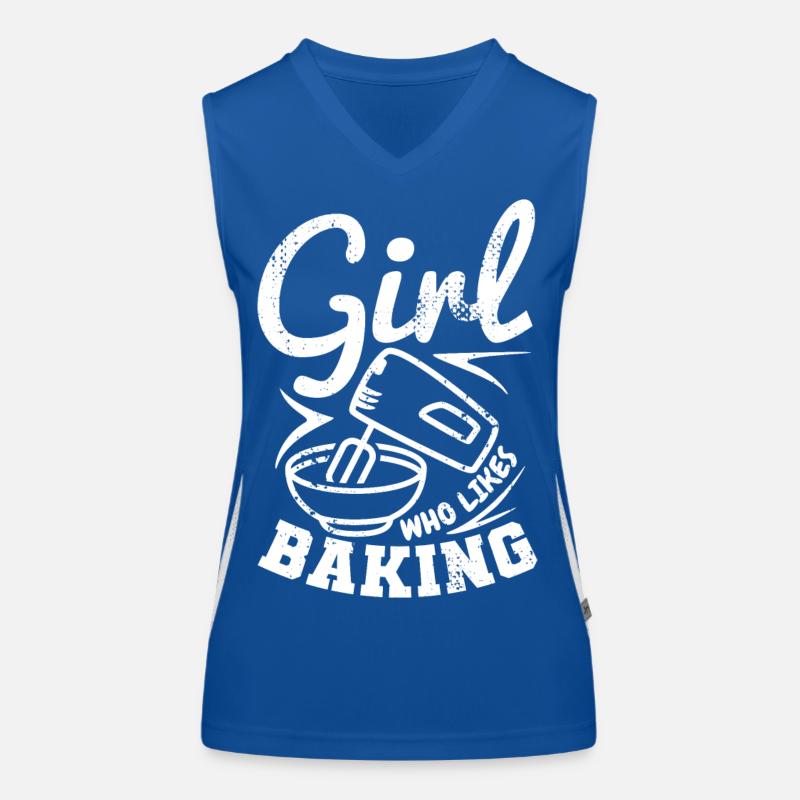 Mädchen, das gerne backt Funktionelles Kontrast-Tank Top für Frauen