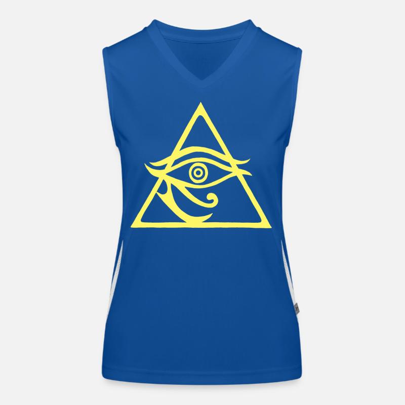 Die Pyramide des Gottes Horus Funktionelles Kontrast-Tank Top für Frauen