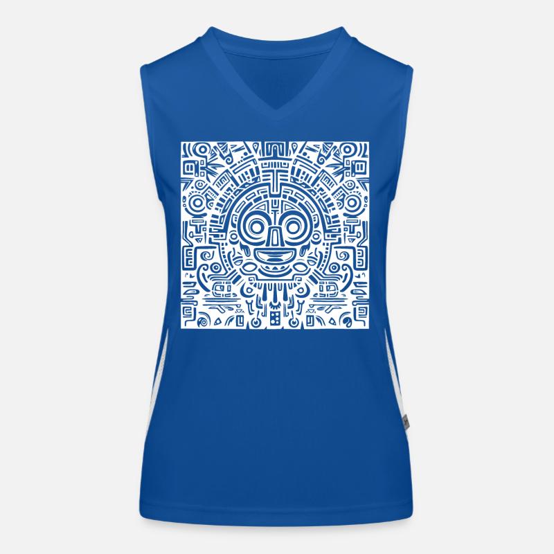 Inca, Aztec, Mayan Pattern, Artwork Women's Functional Contrast Tank Top