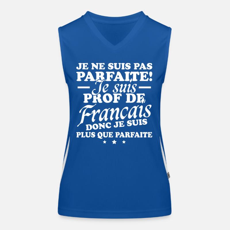 Je suis prof de français Débardeur respirant contrasté Femme