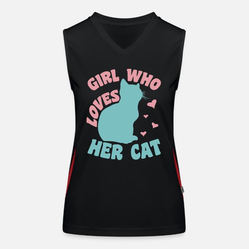 Katzenmädchen Funktionelles Kontrast-Tank Top für Frauen