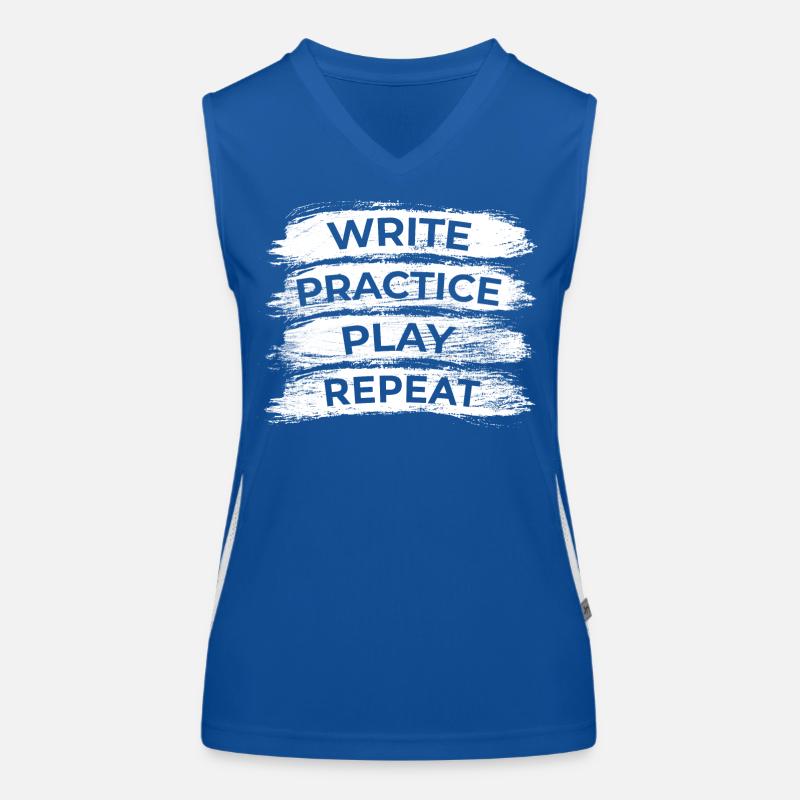 Writing, practicing, playing, repeating Women's Functional Contrast Tank Top