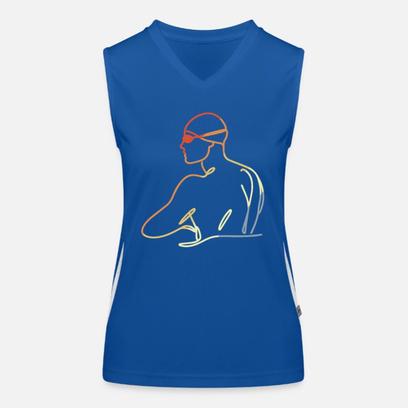 Profischwimmer Zeichnung Funktionelles Kontrast-Tank Top für Frauen