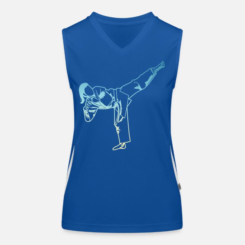 Karate Mädchen Funktionelles Kontrast-Tank Top für Frauen