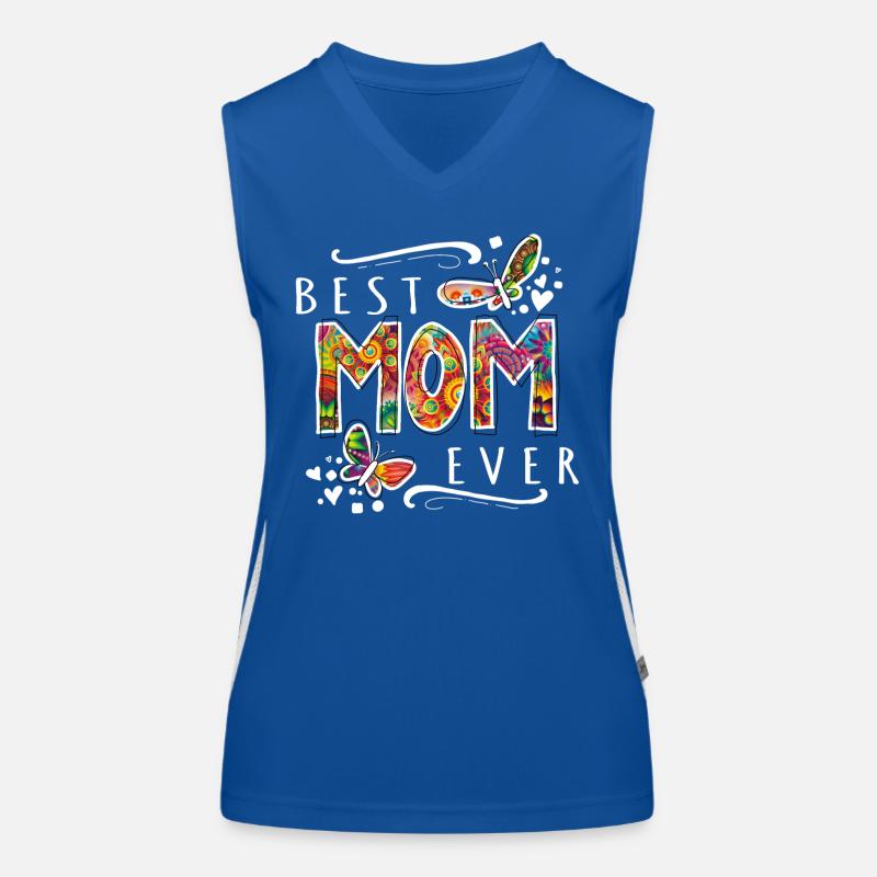 best mom ever muttertag mama w bunt Funktionelles Kontrast-Tank Top für Frauen