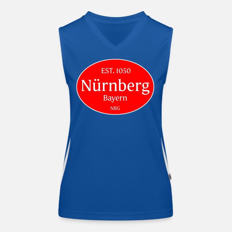 Nürnberg Emblem Retro Oval Funktionelles Kontrast-Tank Top für Frauen