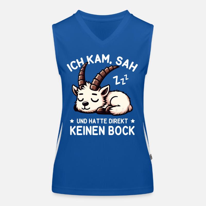 Süßer schlafender Steinbock hat null Bock Funktionelles Kontrast-Tank Top für Frauen