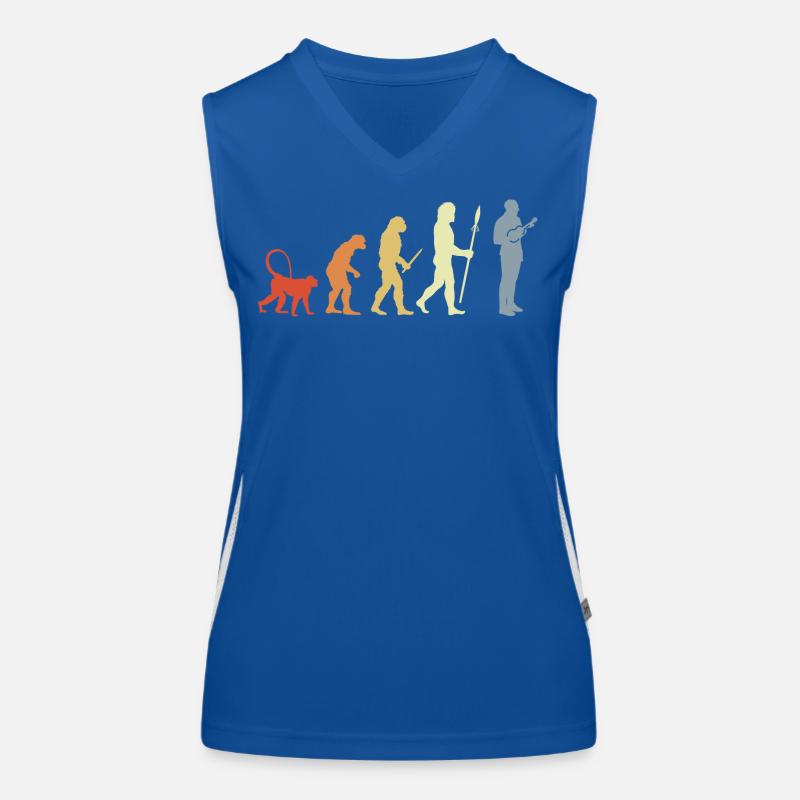 Vintage Ukulelist Evolution Funktionelles Kontrast-Tank Top für Frauen