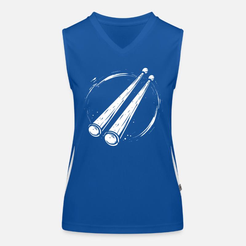 Schlagzeugstöcke Skizze Funktionelles Kontrast-Tank Top für Frauen