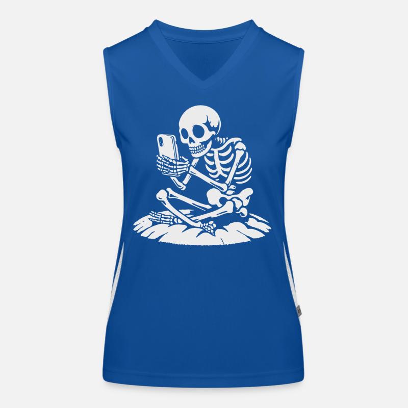 Skeleton Selfie in Moonlight Women's Functional Contrast Tank Top