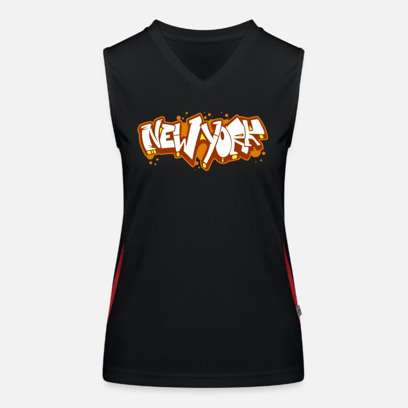 New York Horizontal Graffiti 4 Women's Functional Contrast Tank Top
