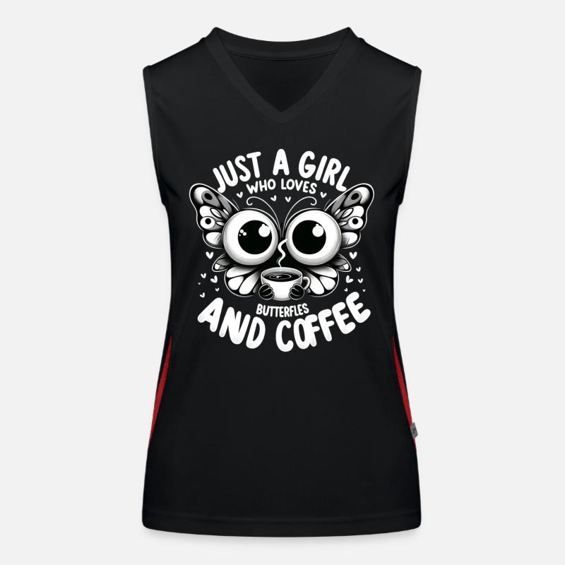 Filles Café Papillon Oeil De Paon Débardeur respirant contrasté Femme