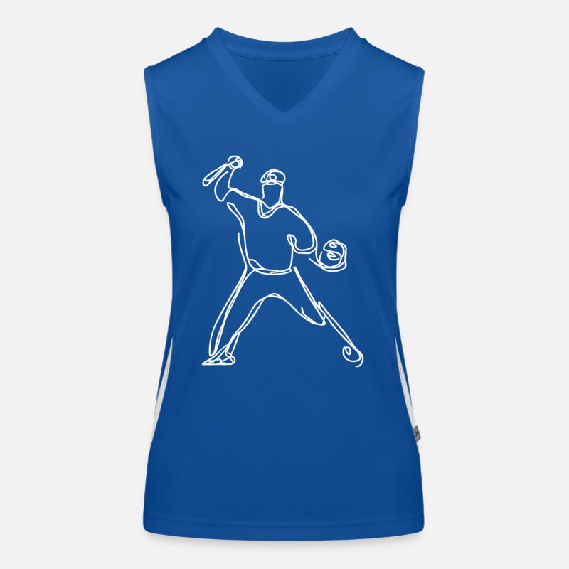 Baseball player sketch Women's Functional Contrast Tank Top