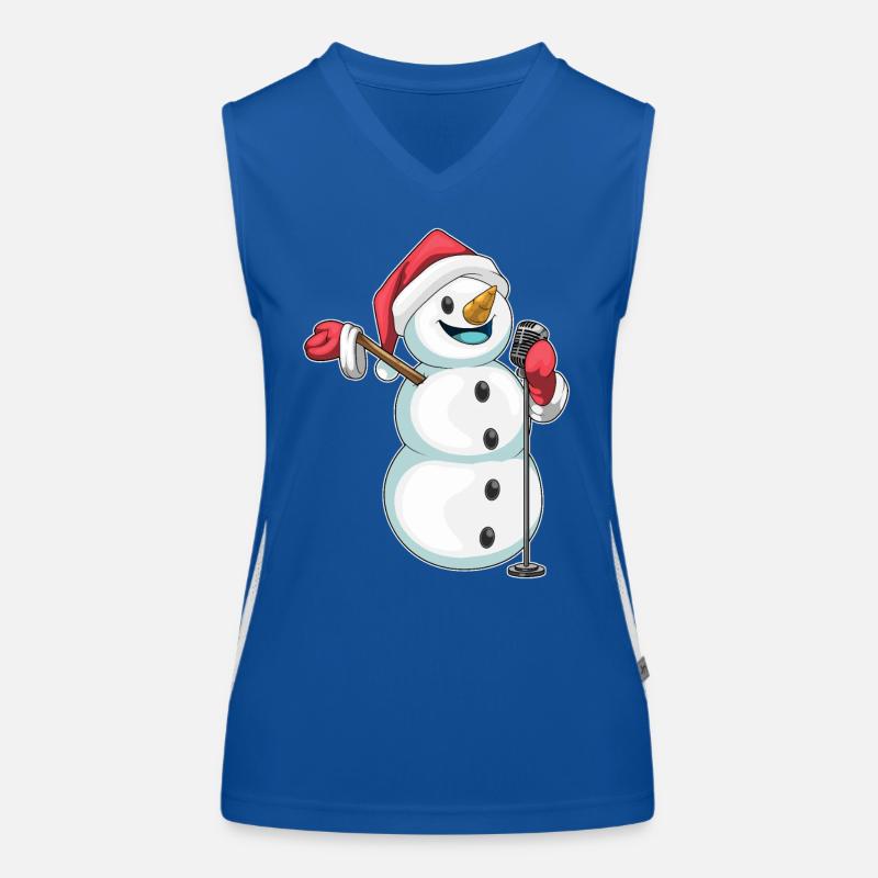 Snowman Chante de Noël Débardeur respirant contrasté Femme