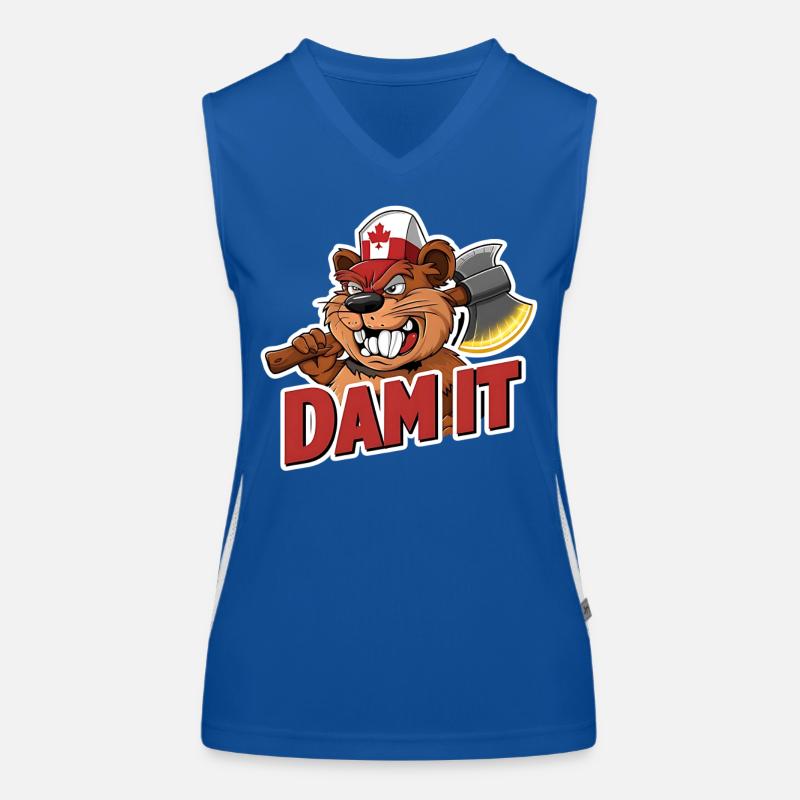« Dam It » Beaver Canada Pride Drôle de bûcheron Débardeur respirant contrasté Femme