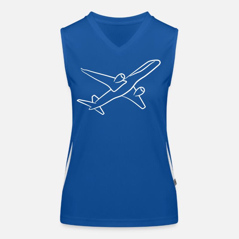 Flugzeug Skizze Funktionelles Kontrast-Tank Top für Frauen