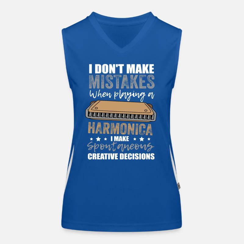 Lustige Blues Mundharmonika Harmoniker Spruch Geschenk Funktionelles Kontrast-Tank Top für Frauen