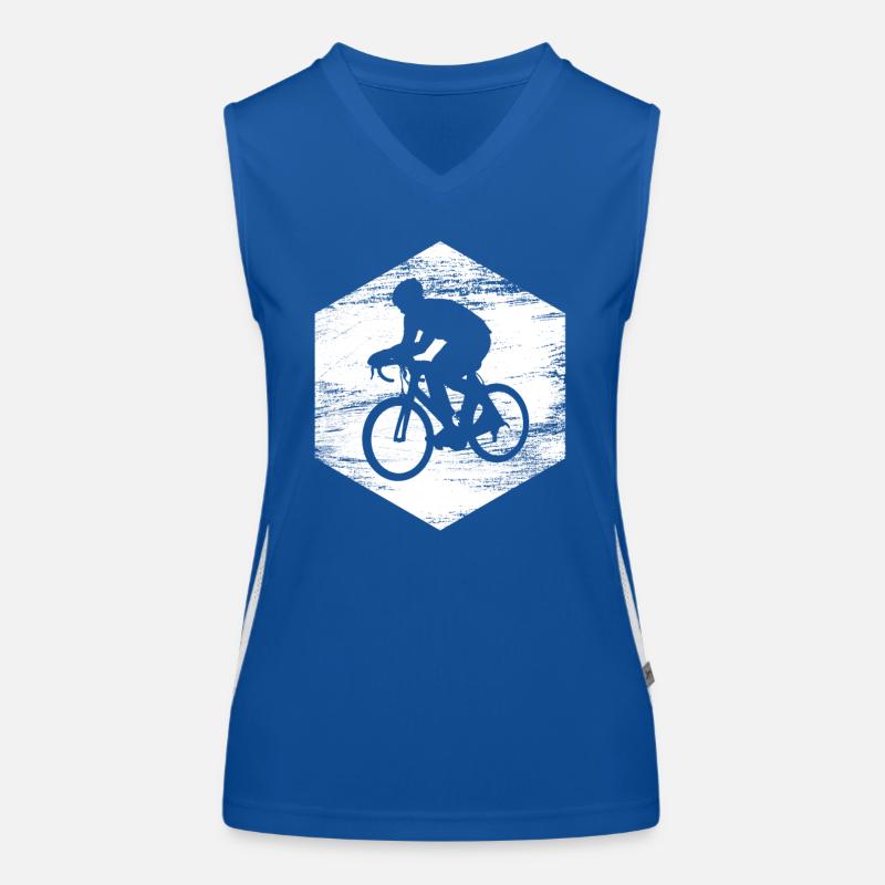 Cyclist Drawing Women's Functional Contrast Tank Top