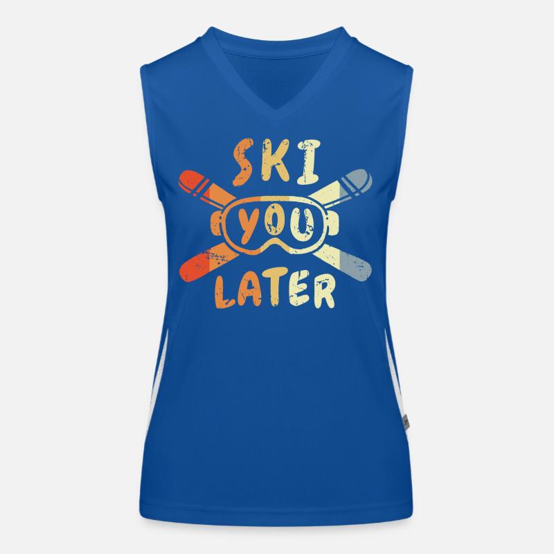 Skifahrer Witz Funktionelles Kontrast-Tank Top für Frauen