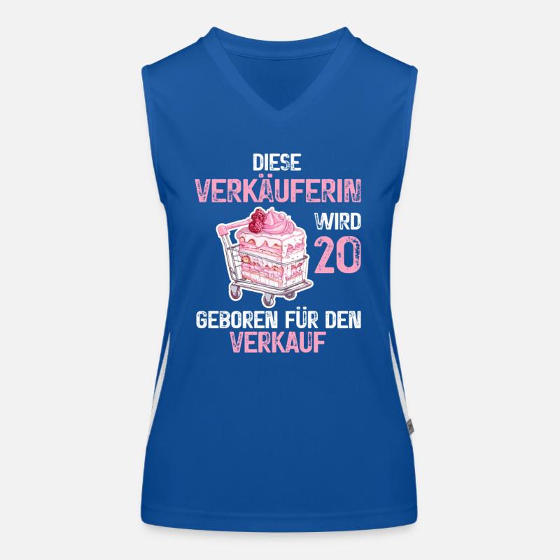 Verkäuferin 20 Geburtstag Beruf Verkauf Spruch Funktionelles Kontrast-Tank Top für Frauen