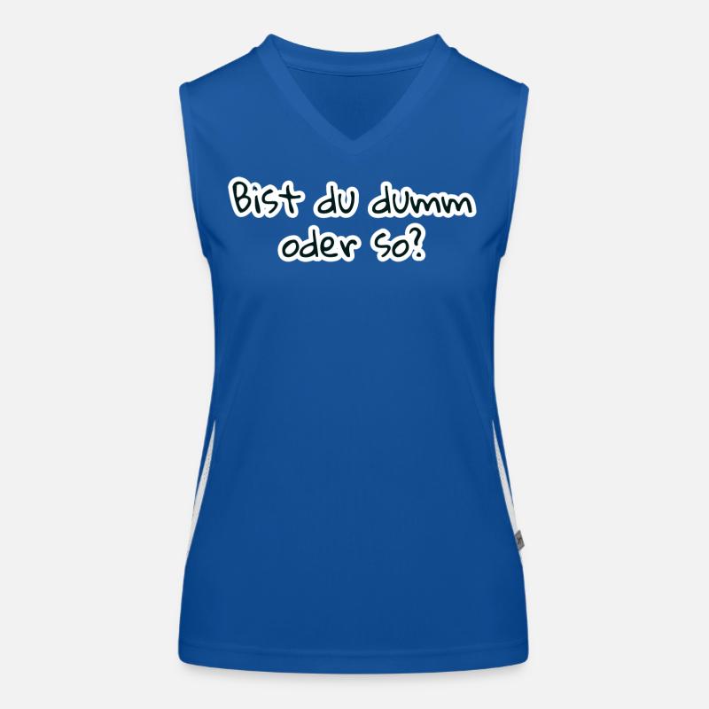 bist du dumm oder so Funktionelles Kontrast-Tank Top für Frauen