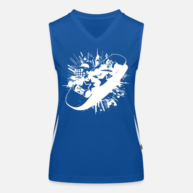 Skateboard Farbklecks Funktionelles Kontrast-Tank Top für Frauen